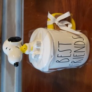 Rae Dunn “Best Friends" with Snoopy and Woodstock lid Mug NWT